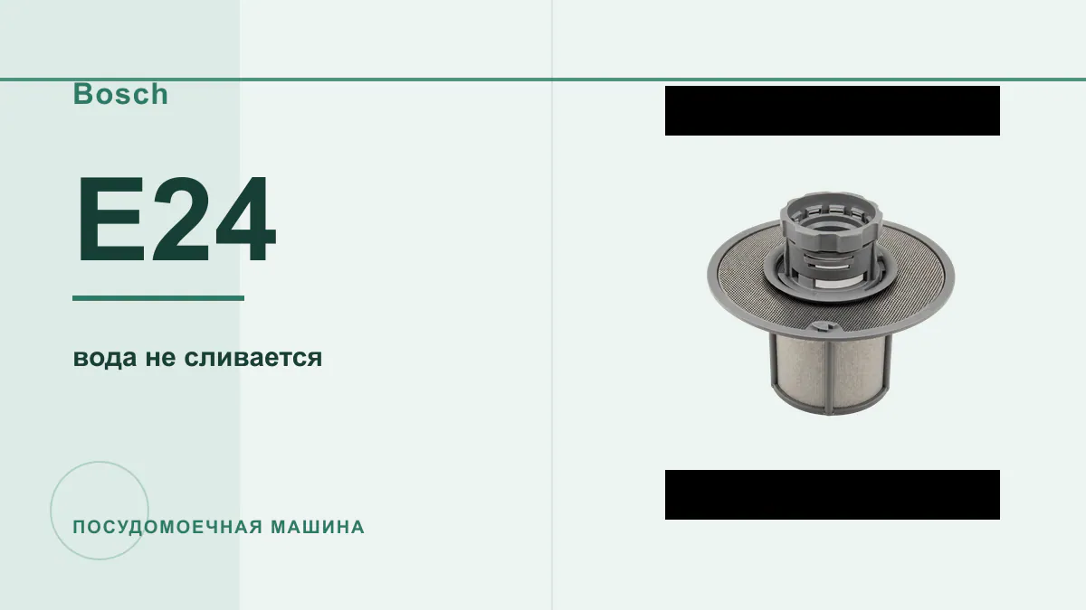 Код E24 посудомоечная машина Bosch